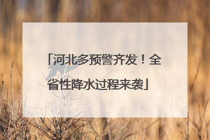河北多预警齐发！全省性降水过程来袭