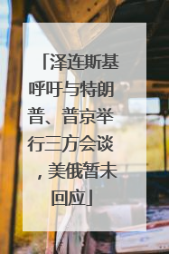 泽连斯基呼吁与特朗普、普京举行三方会谈，美俄暂未回应
