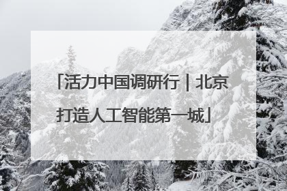 活力中国调研行｜北京打造人工智能第一城