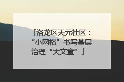 洛龙区天元社区：“小网格”书写基层治理“大文章”