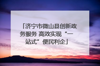 济宁市微山县创新政务服务 高效实现“一站式”便民利企