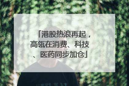 港股热浪再起，高瓴在消费、科技、医药同步加仓