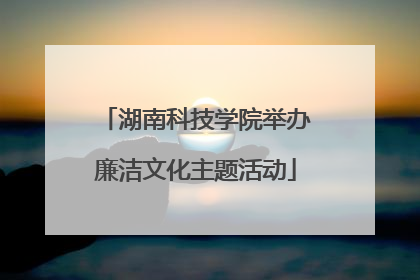 湖南科技学院举办廉洁文化主题活动