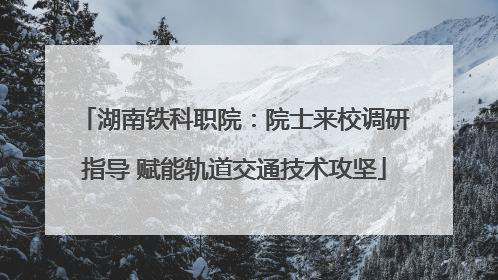 湖南铁科职院：院士来校调研指导 赋能轨道交通技术攻坚