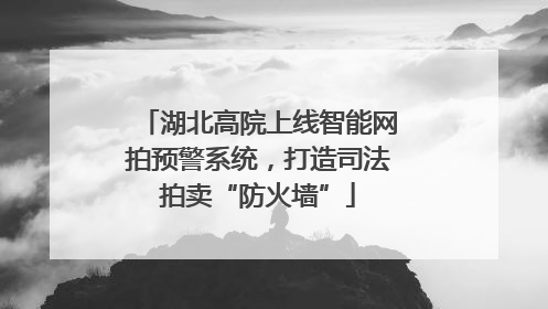 湖北高院上线智能网拍预警系统，打造司法拍卖“防火墙”