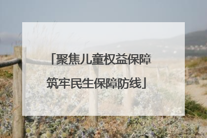 聚焦儿童权益保障 筑牢民生保障防线