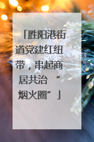 胜阳港街道党建红纽带，串起商居共治 “烟火圈”