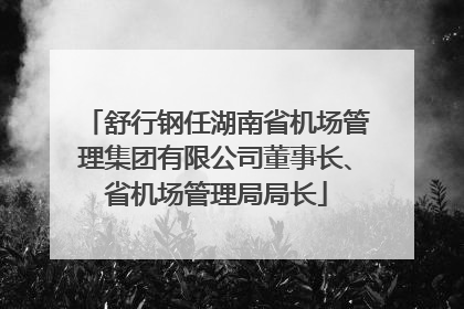 舒行钢任湖南省机场管理集团有限公司董事长、省机场管理局局长