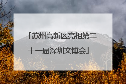 苏州高新区亮相第二十一届深圳文博会