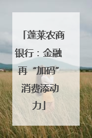蓬莱农商银行：金融再“加码” 消费添动力