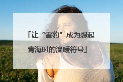 让“雪豹”成为想起青海时的温暖符号