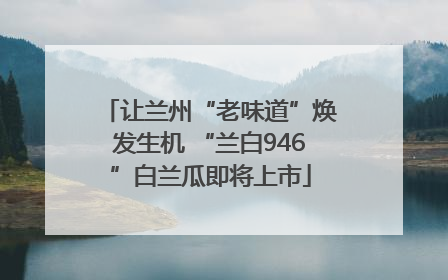 让兰州“老味道”焕发生机 “兰白946”白兰瓜即将上市