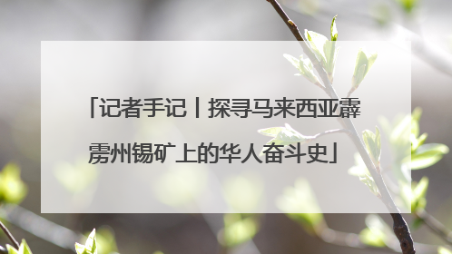 记者手记丨探寻马来西亚霹雳州锡矿上的华人奋斗史