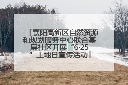 襄阳高新区自然资源和规划服务中心联合基层社区开展“6·25”土地日宣传活动