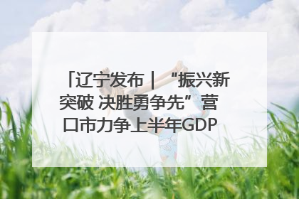 辽宁发布｜“振兴新突破 决胜勇争先”营口市力争上半年GDP增长6%左右