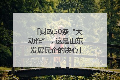 财政50条“大动作”，这是山东发展民企的决心