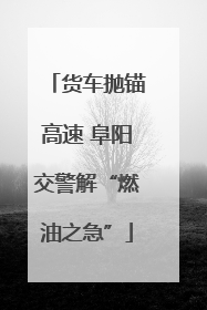 货车抛锚高速 阜阳交警解“燃油之急”