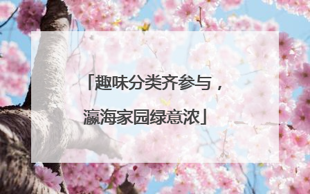 趣味分类齐参与，瀛海家园绿意浓