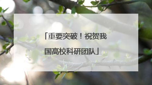重要突破！祝贺我国高校科研团队
