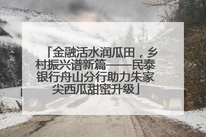 金融活水润瓜田，乡村振兴谱新篇——民泰银行舟山分行助力朱家尖西瓜甜蜜升级