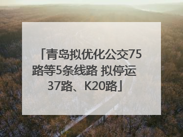 青岛拟优化公交75路等5条线路 拟停运37路、K20路