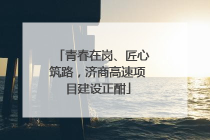青春在岗、匠心筑路，济商高速项目建设正酣