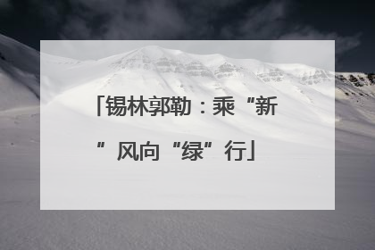 锡林郭勒：乘“新”风向“绿”行