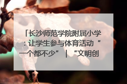 长沙师范学院附属小学：让学生参与体育活动“一个都不少”｜“文明创建耀三湘”专栏