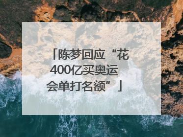 陈梦回应“花400亿买奥运会单打名额”