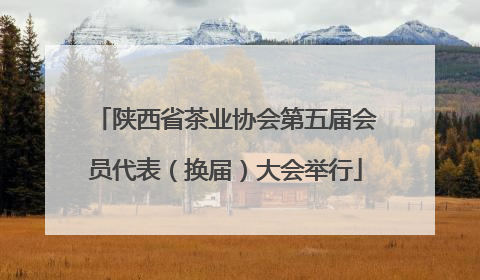 陕西省茶业协会第五届会员代表（换届）大会举行