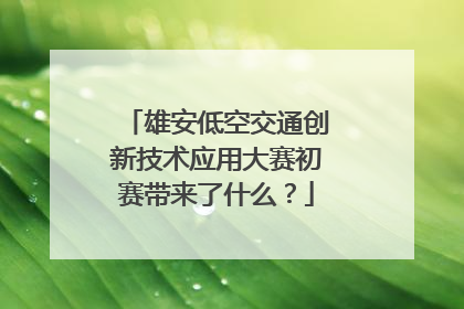 雄安低空交通创新技术应用大赛初赛带来了什么？