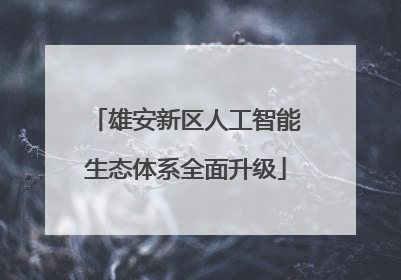 雄安新区人工智能生态体系全面升级