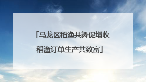 马龙区稻渔共舞促增收 稻渔订单生产共致富