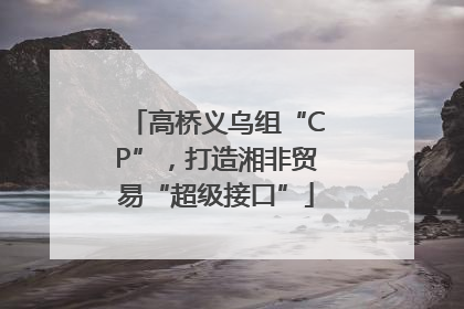 高桥义乌组“CP”，打造湘非贸易“超级接口”