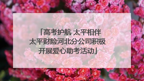 高考护航 太平相伴 太平财险河北分公司积极开展爱心助考活动
