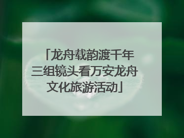 龙舟载韵渡千年 三组镜头看万安龙舟文化旅游活动