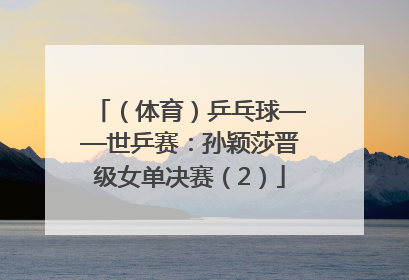 （体育）乒乓球——世乒赛：孙颖莎晋级女单决赛（2）