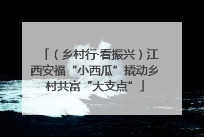 （乡村行·看振兴）江西安福“小西瓜”撬动乡村共富“大支点”