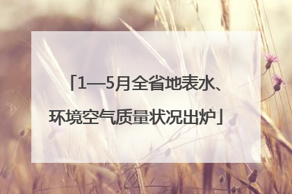 1—5月全省地表水、环境空气质量状况出炉