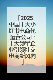 2025中国十大小红书电商代运营公司：十大领军企业引领社交电商新风向