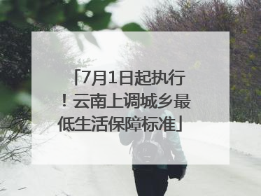 7月1日起执行！云南上调城乡最低生活保障标准