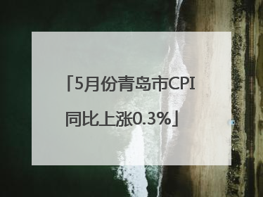5月份青岛市CPI同比上涨0.3%