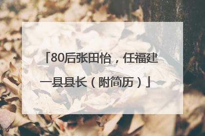 80后张田怡，任福建一县县长（附简历）