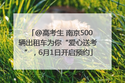 @高考生 南京500辆出租车为你“爱心送考”，6月1日开启预约