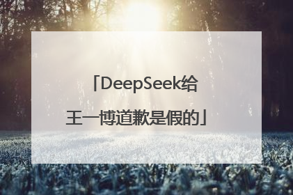 DeepSeek给王一博道歉是假的