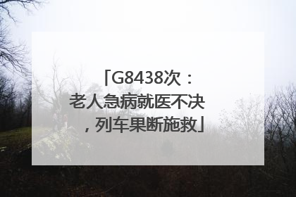 G8438次：老人急病就医不决，列车果断施救